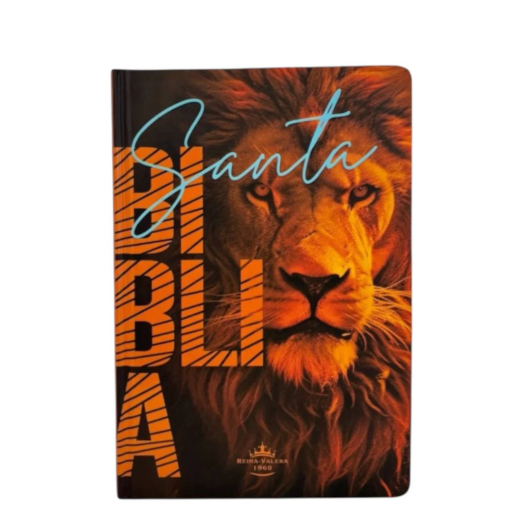 BIBLIA REINA VALERA 1960 LETRA GRANDE TAPA DURA LEON NARANJA