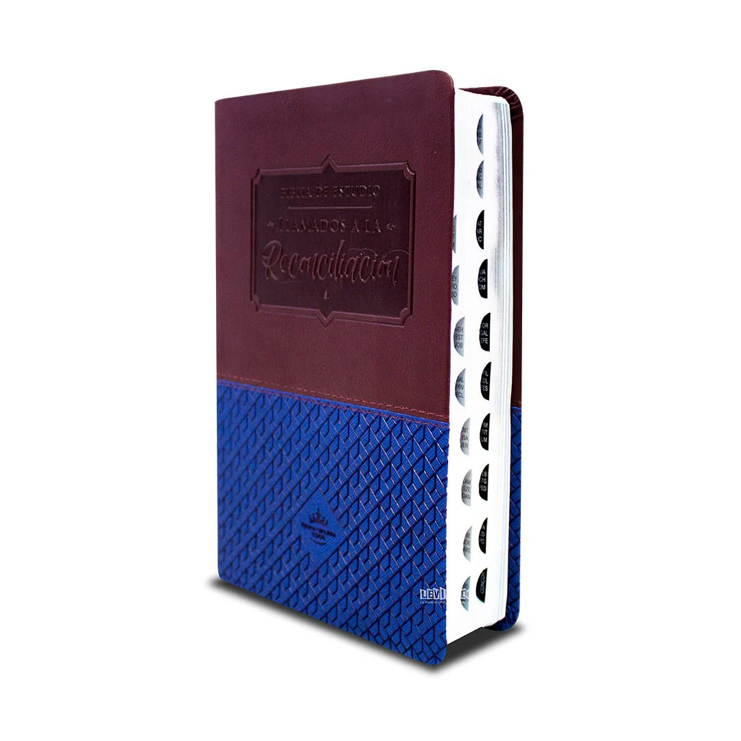BIBLIA DE ESTUDIO LLAMADOS A LA RECONCILIACIÓN RV1960 Azul/Marron  C/Indice