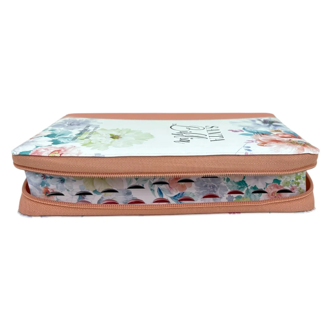 BIBLIA REINA VALERA 1960 SÚPER GIGANTE JARDIN CANTO PINTADO  C/CIERRE INDICE  IMIT PIEL DE ALTA CALIDAD