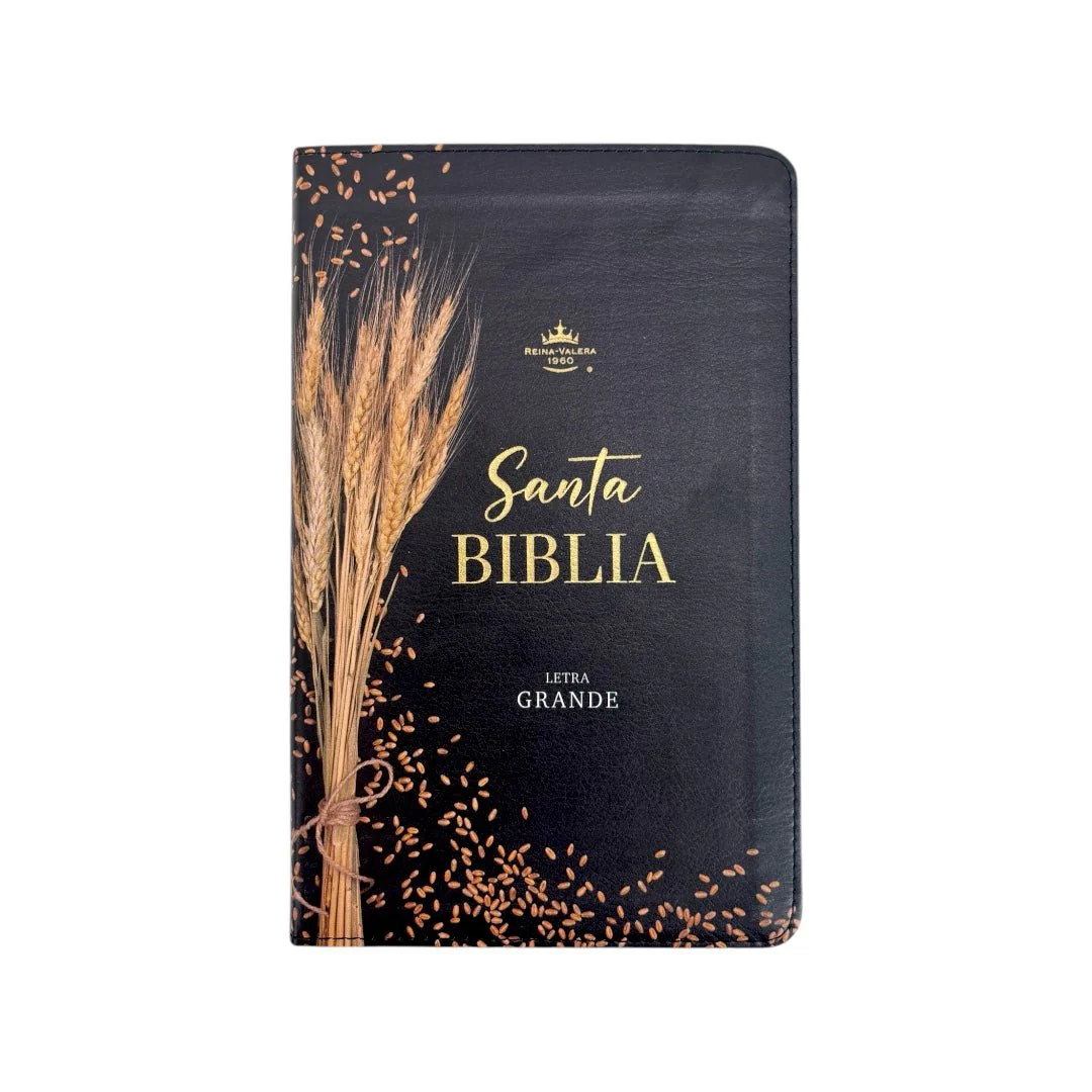 BIBLIA REINA VALERA 1960 LETRA GRANDE TAMAÑO MANUAL NEGRO C/INDICE  TRIGO