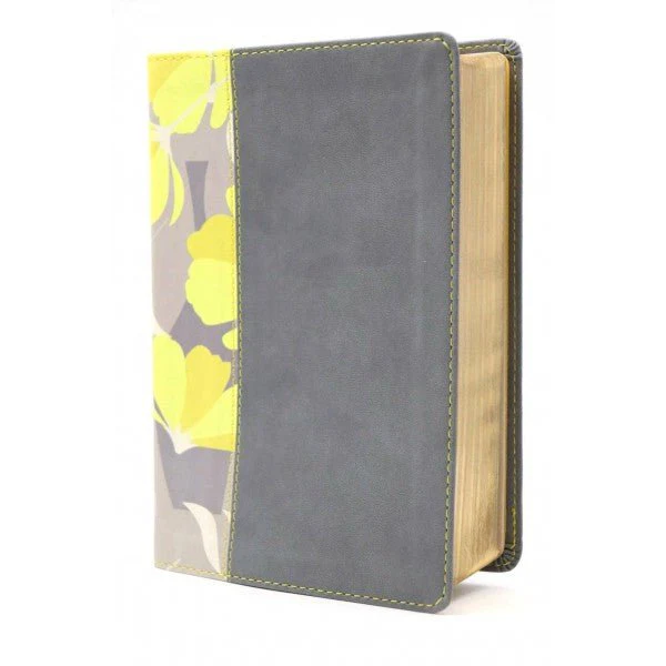 Santa Biblia Compacta Letra Grande NTV Gris y amarillo