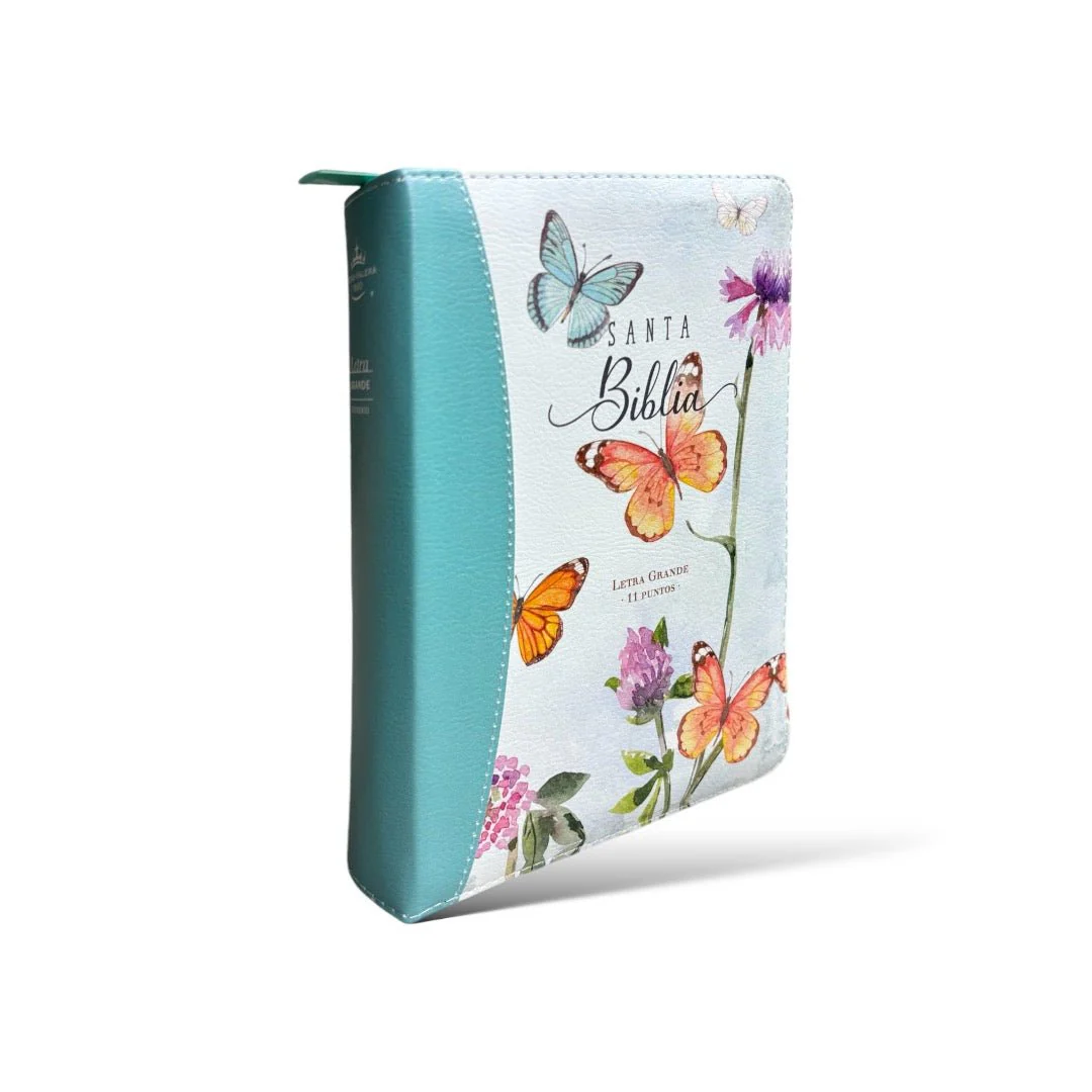 BIBLIA REINA VALERA 1960 LETRA GRANDE /TURQUESA MARIPOSA