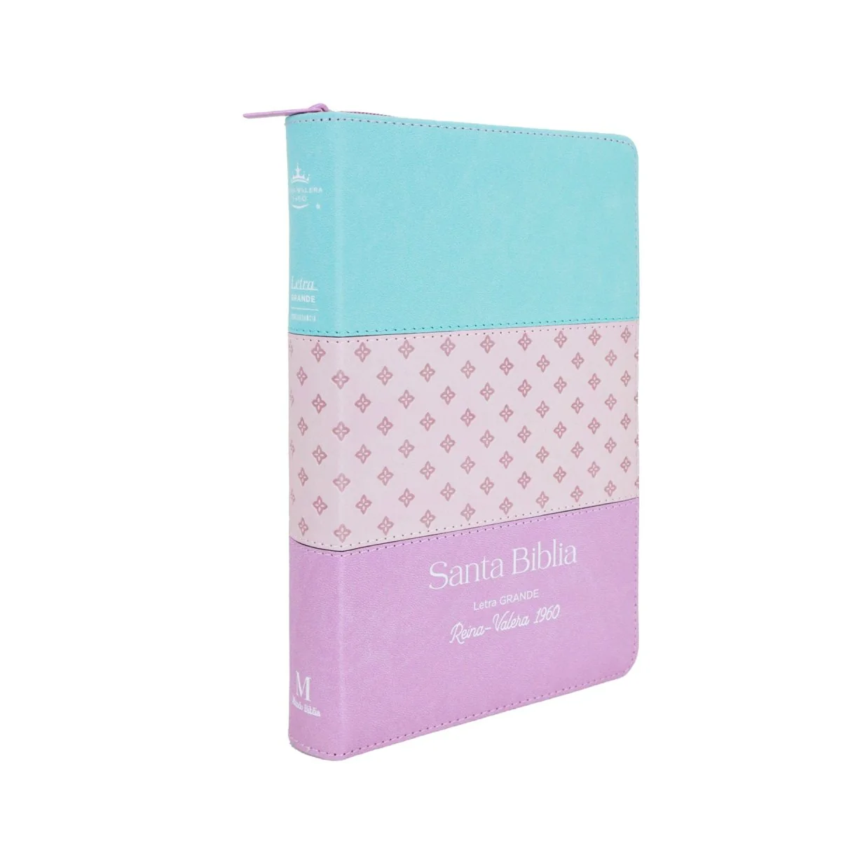 BIBLIA REINA VALERA 1960 LETRA GRANDE IMIT PIEL C/CIERRE INDICE TRITONE PASTEL