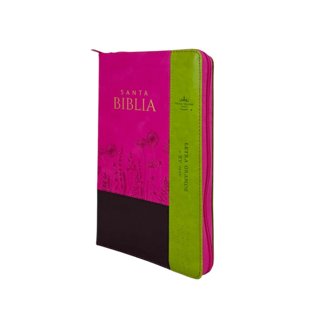 BIBLIA REINA VALERA 1960 LETRA GRANDE INSPIRACION FLORES LIMA/FUCSIA