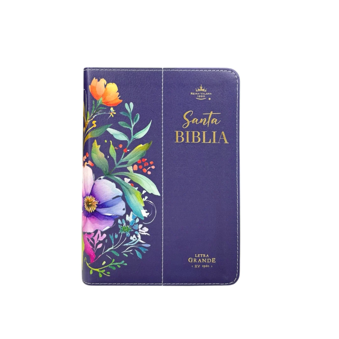 BIBLIA REINA VALERA 1960 COMPACTA IMITACION PIEL DE ALTA CALIDAD C/ CANTO PINTADO FLORES