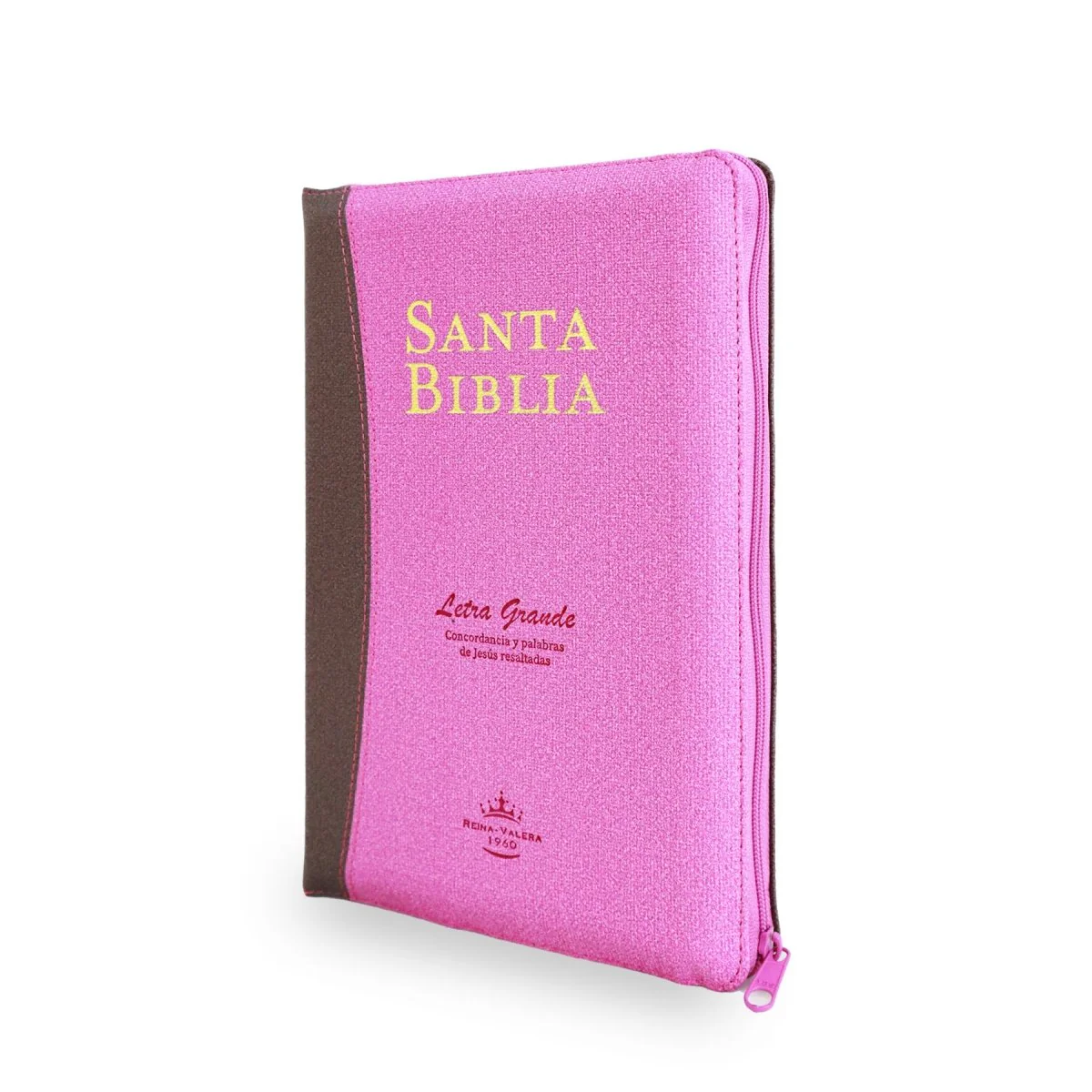 BIBLIA REINA VALERA 1960 MANUAL  IMIT PIEL LETRA GRANDE ROSA/MARRON