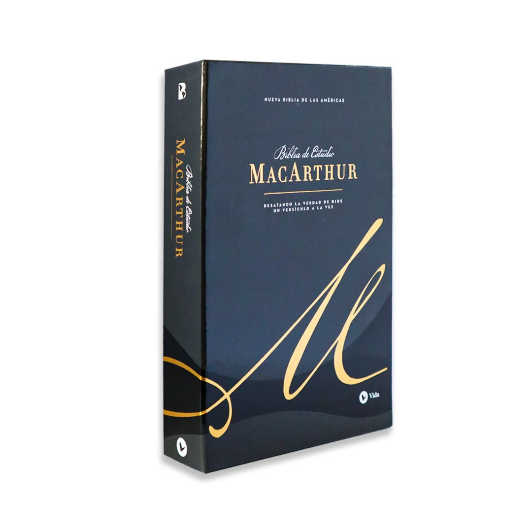 BIBLIA NBLA DE ESTUDIO MACARTHUR PIEL GENUINA AZUL PIZARRA