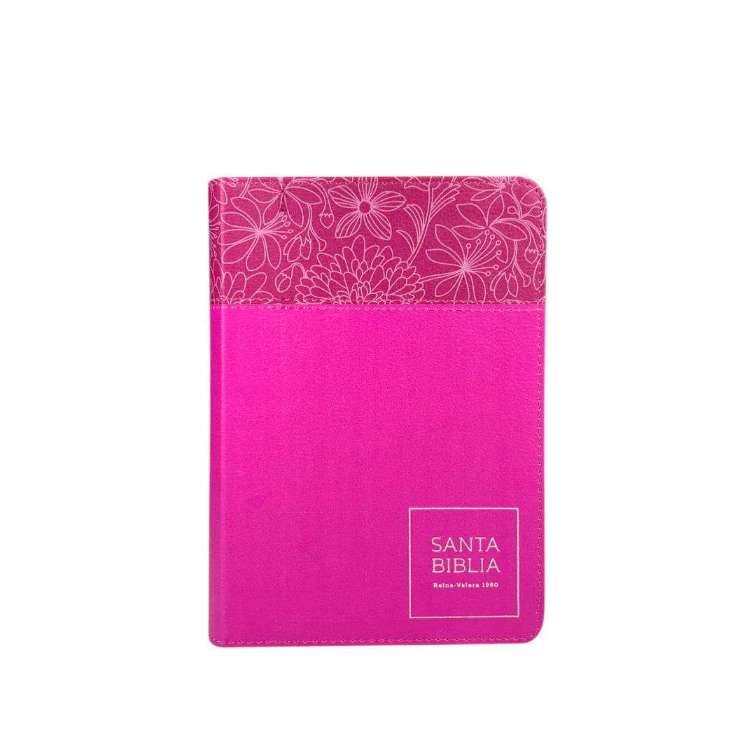 BIBLIA REINA VALERA 1960 COMPACTA LETRA GRANDE  IMIT PIEL /FLORES