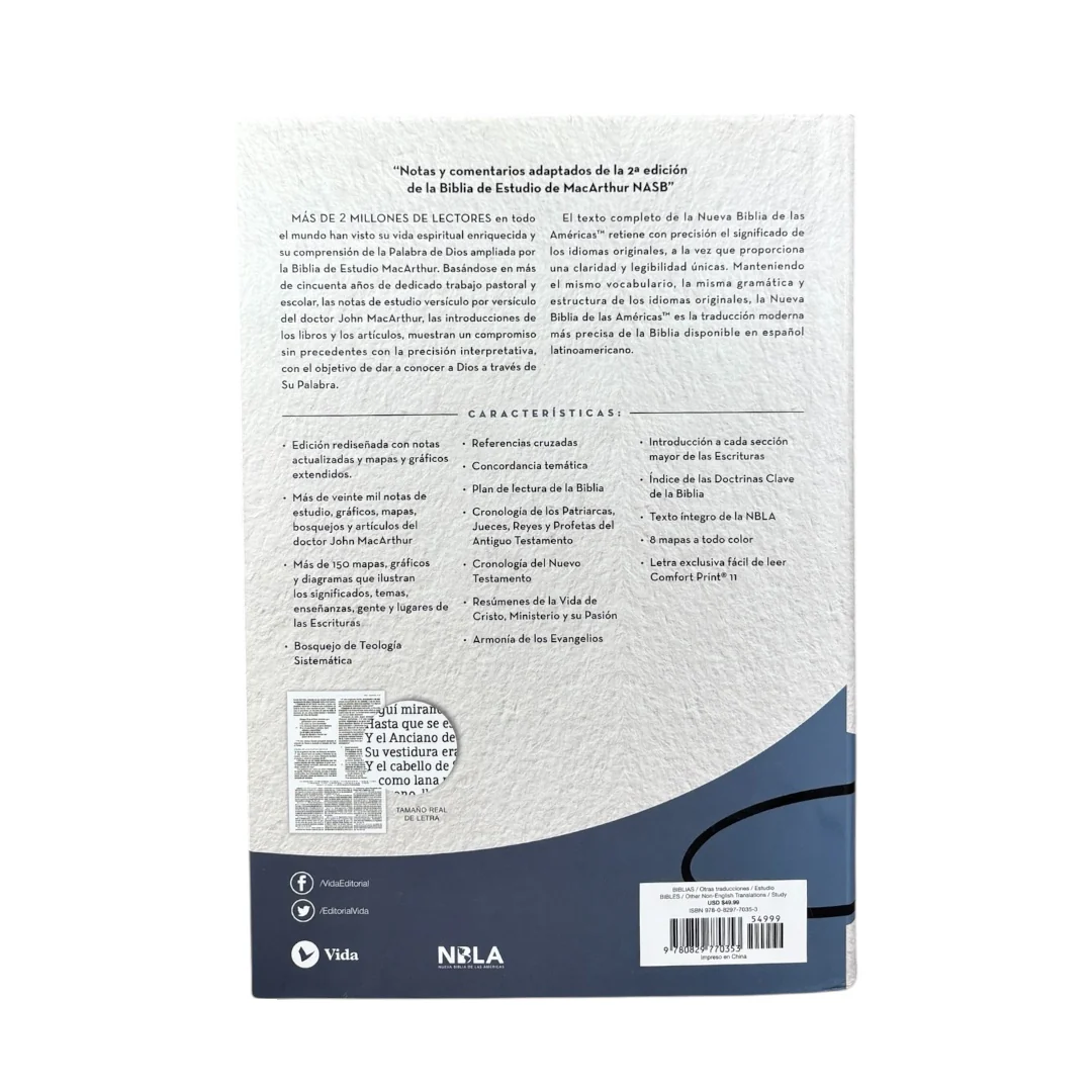 BIBLIA DE ESTUDIO MACARTHUR NBLA TAPA DURA AZUL
