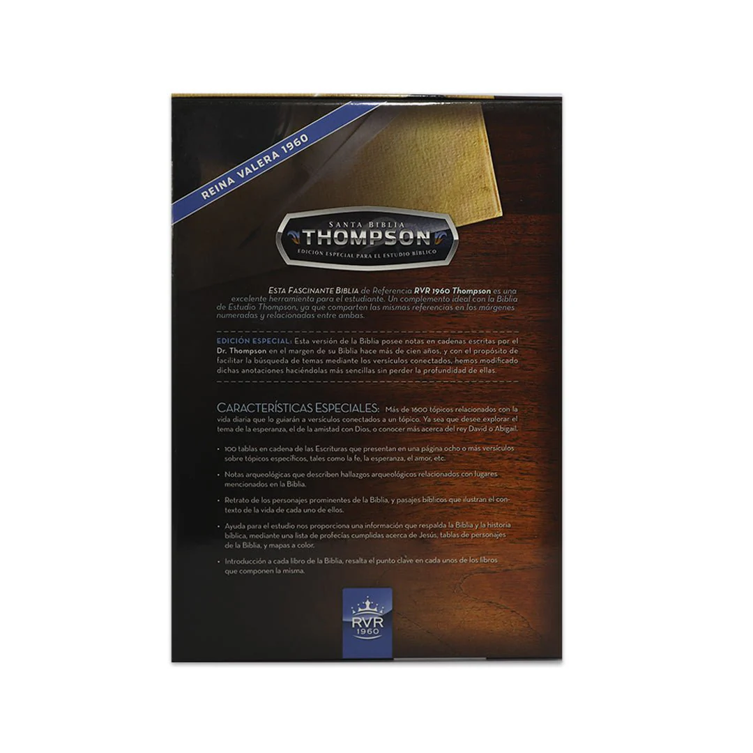 Biblia de Estudio Thompson RVR60 Azul/Marrón