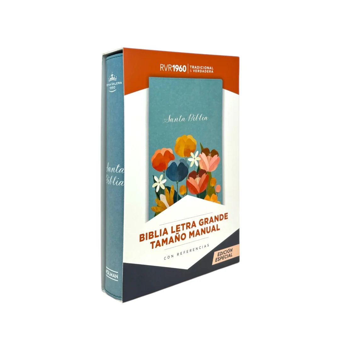 BIBLIA REINA VALERA 1960 LETRA GRANDE MANUAL EDICIÓN ESPECIAL AQUA SIMIL PIEL