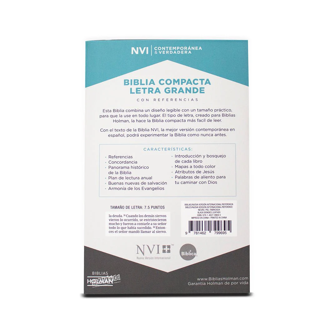 Biblia NVI Compacta Letra Grande, Piel fabricada