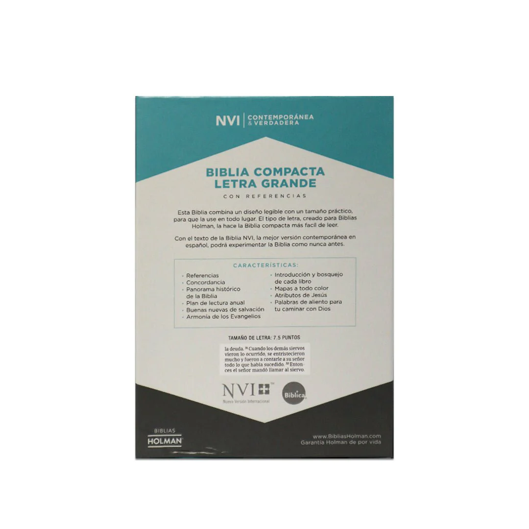 BIBLIA NVI COMPACTA LETRA GRANDE MARRON  SIMIL PIEL C/ INDICE  SOLAPA IMAN