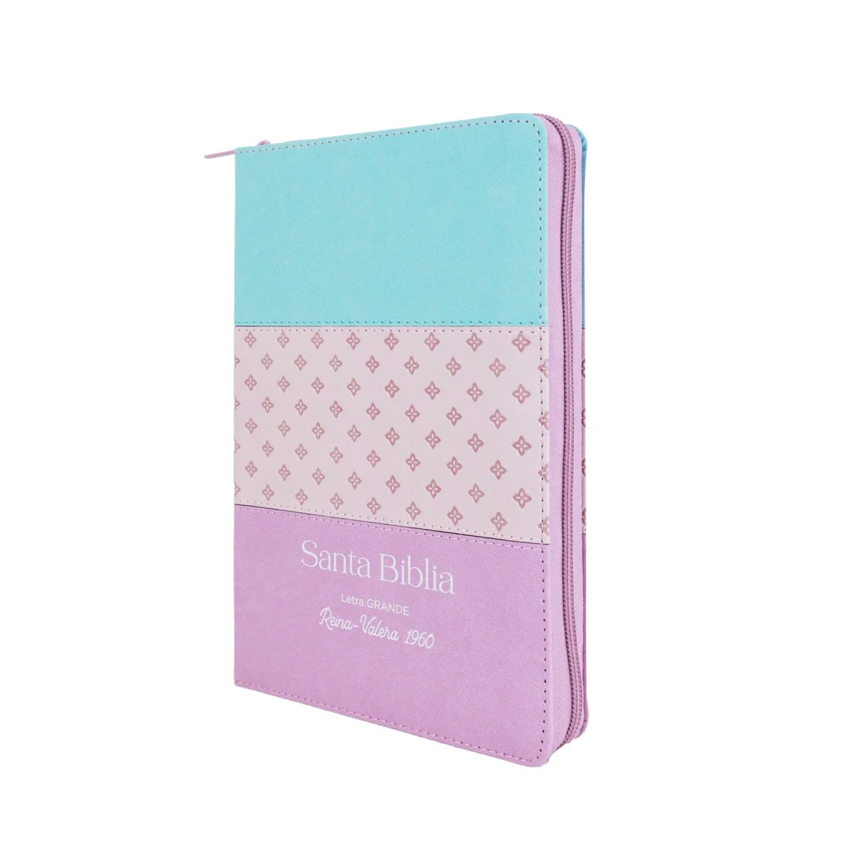 BIBLIA REINA VALERA 1960 LETRA GRANDE IMIT PIEL C/CIERRE INDICE TRITONE PASTEL