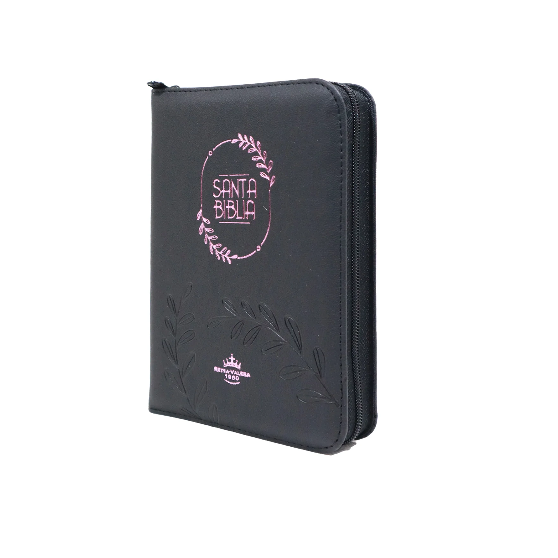 BIBLIA REINA VALERA 1960 COMPACTA IMIT PIEL NEGRO ROSA C/CIERRE INDICE