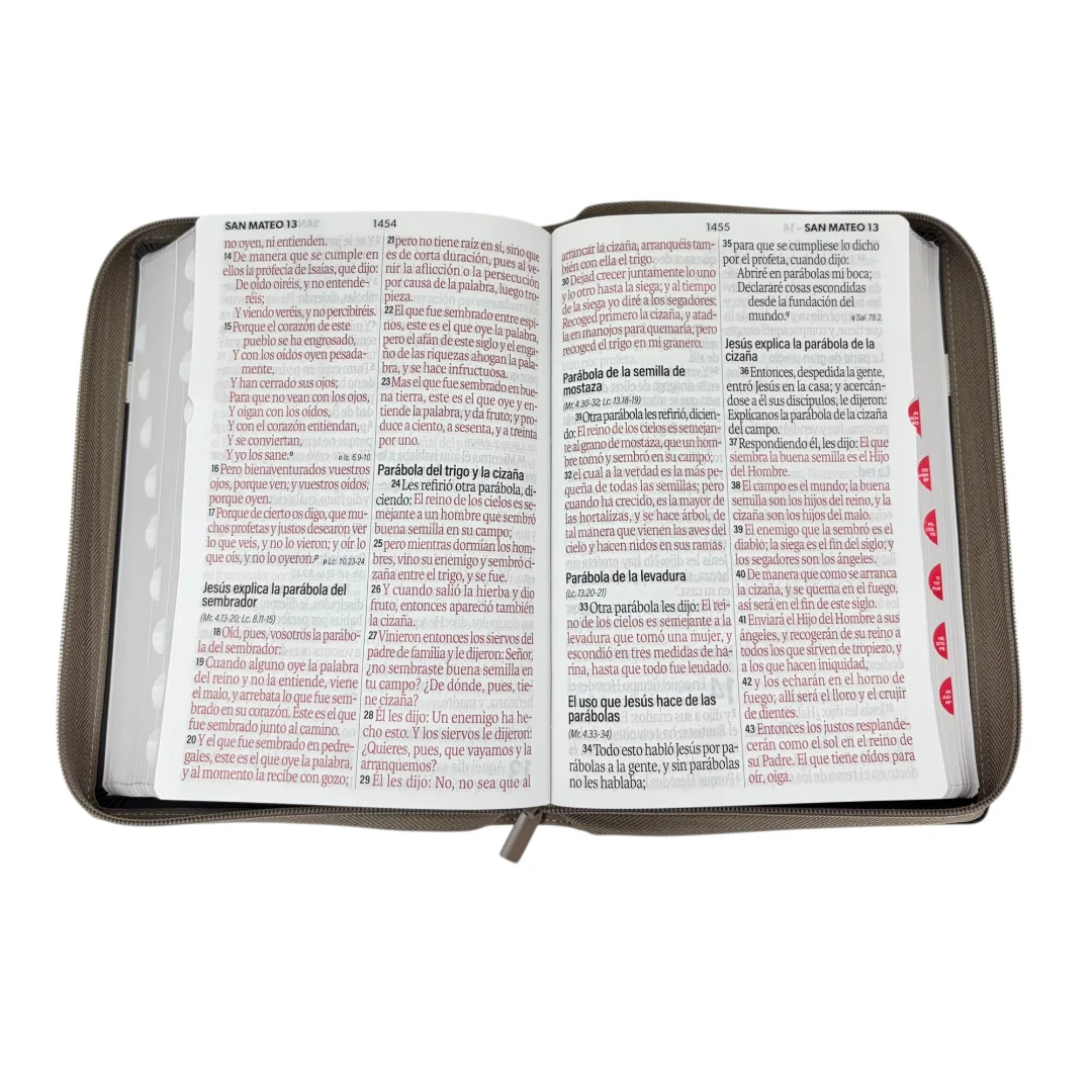 BIBLIA LETRA SÚPER GIGANTE REINA VALERA 1960 IMITACION PIEL C/ CIERRE INDICE BEIGE