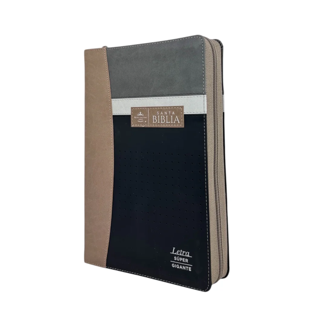 BIBLIA LETRA SÚPER GIGANTE REINA VALERA 1960 IMITACION PIEL C/ CIERRE INDICE BEIGE