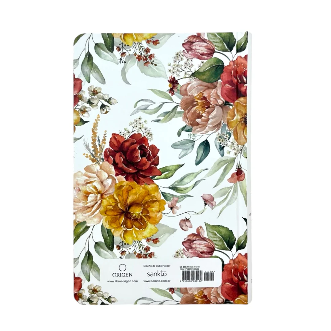 BIBLIA REINA VALERA 1960 LETRA GRANDE TAPA DURA FLORES NARANJA