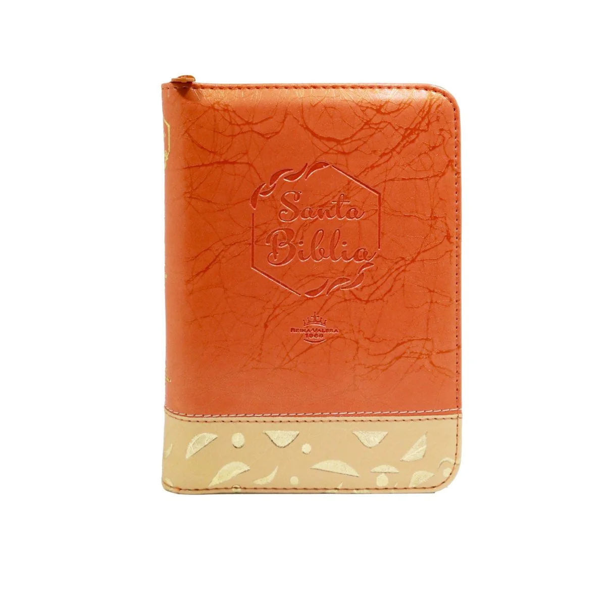 BIBLIA REINA VALERA 1960 COMPACTA NARANJA BEIGE C/CIERRE
