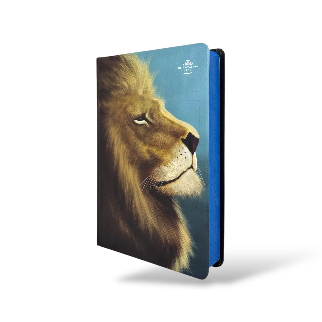 BIBLIA REINA VALERA 1960 LETRA GRANDE LEON AZUL TAPA DURA