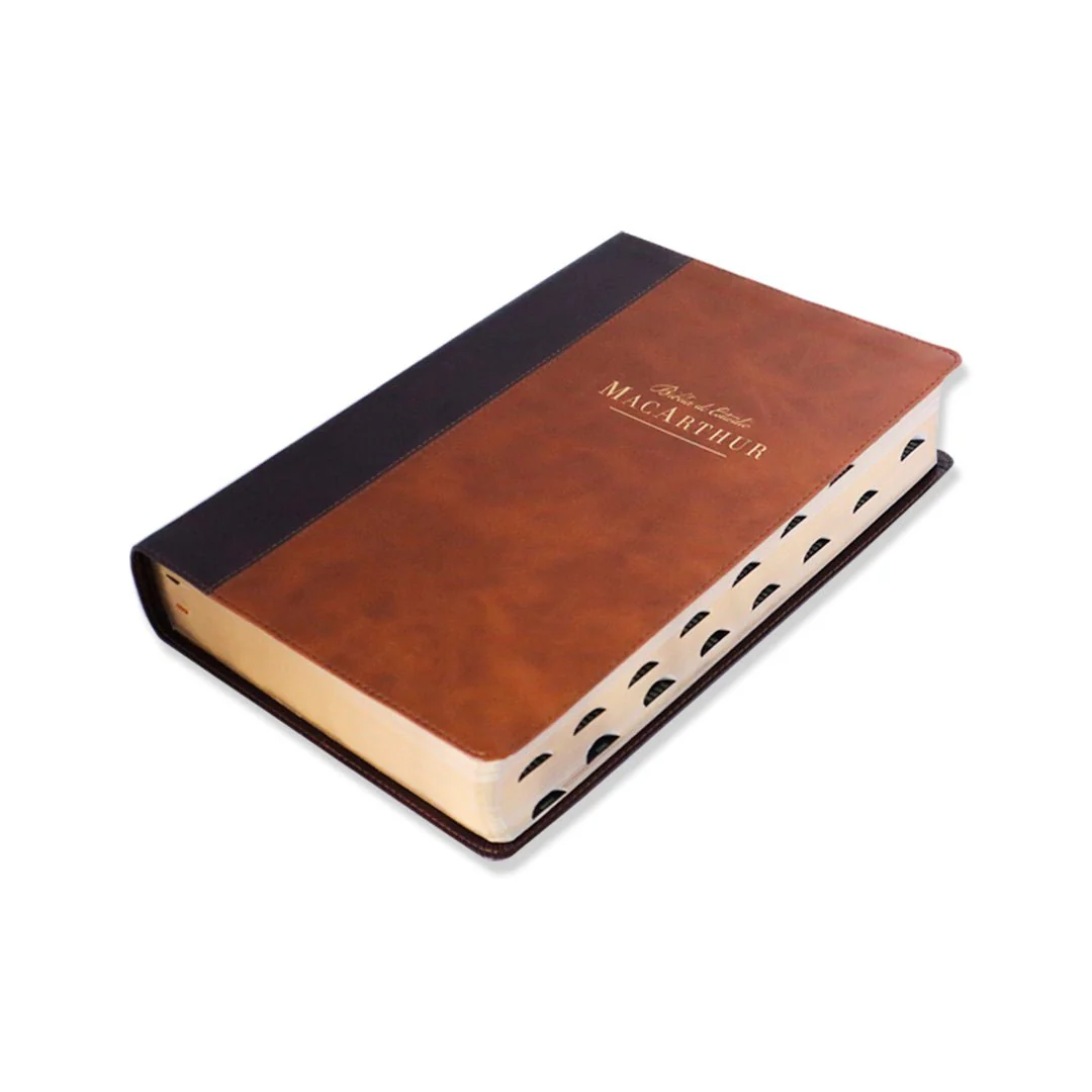 BIBLIA DE ESTUDIO MACARTHUR NBLA SENTIPIEL CAFE C/ INDICE