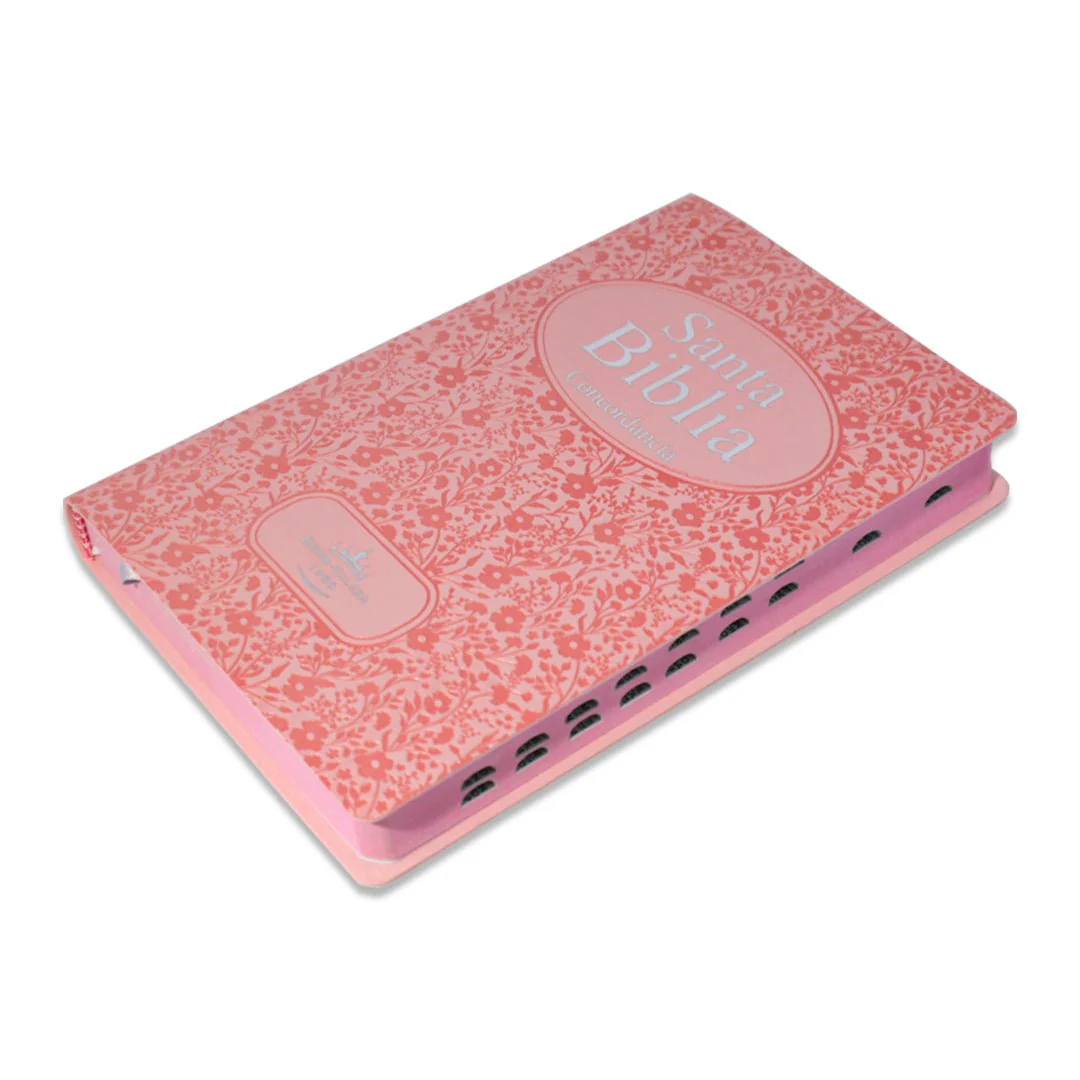 Santa Biblia RVR1960 Concordancia Diseño flores rosa