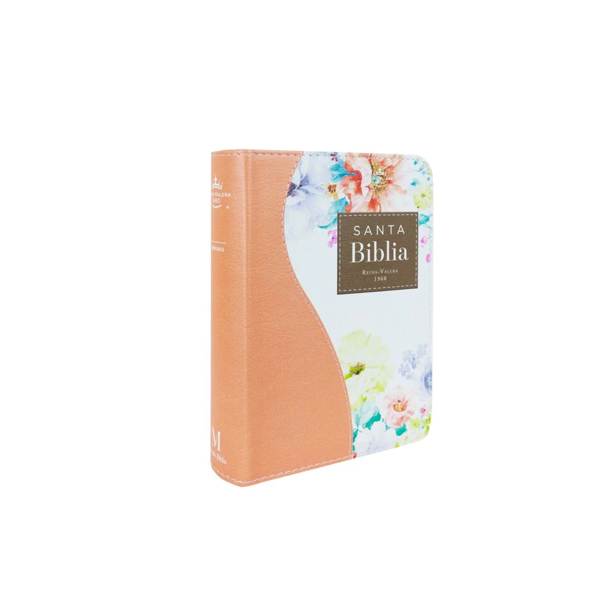 BIBLIA REINA VALERA 1960 TAMAÑO BOLSILLO CANTO FLORAL  CORAL
