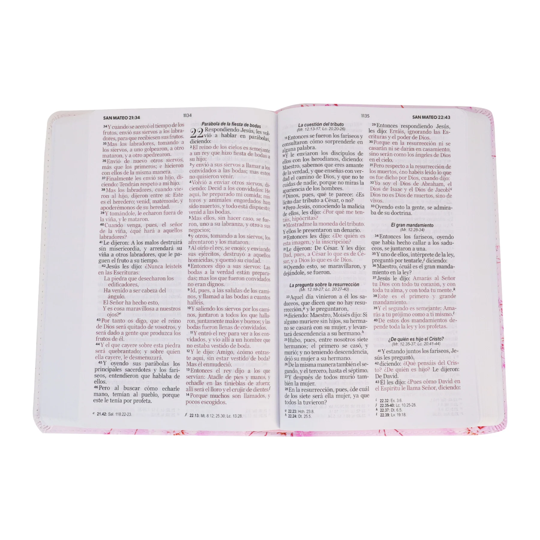BIBLIA REINA VALERA 1960 LETRA GRANDE IMITACION PIEL FLORES ROSA