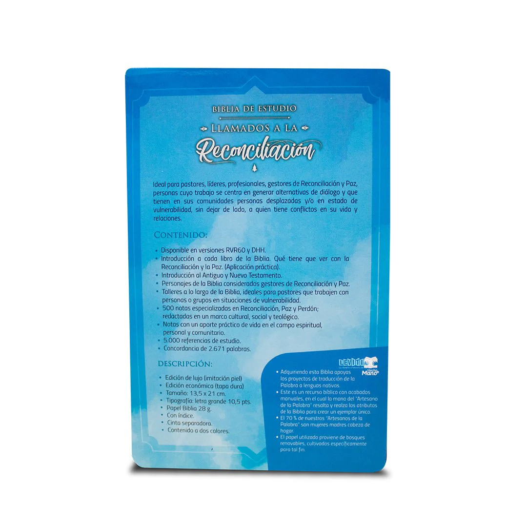 BIBLIA DE ESTUDIO LLAMADOS A LA RECONCILIACIÓN RV1960 Azul/Marron  C/Indice