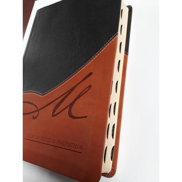 Biblia De Estudio MacArthur Piel Con Indice Reina Valera