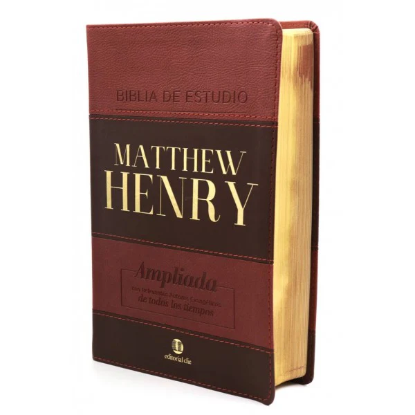 Biblia de estudio Matthew Henry Piel italiana café