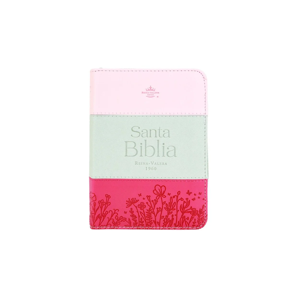 BIBLIA REINA VALERA 1960 TAMAÑO BOLSILLO TRICOLOR ROSA C/CIERRE