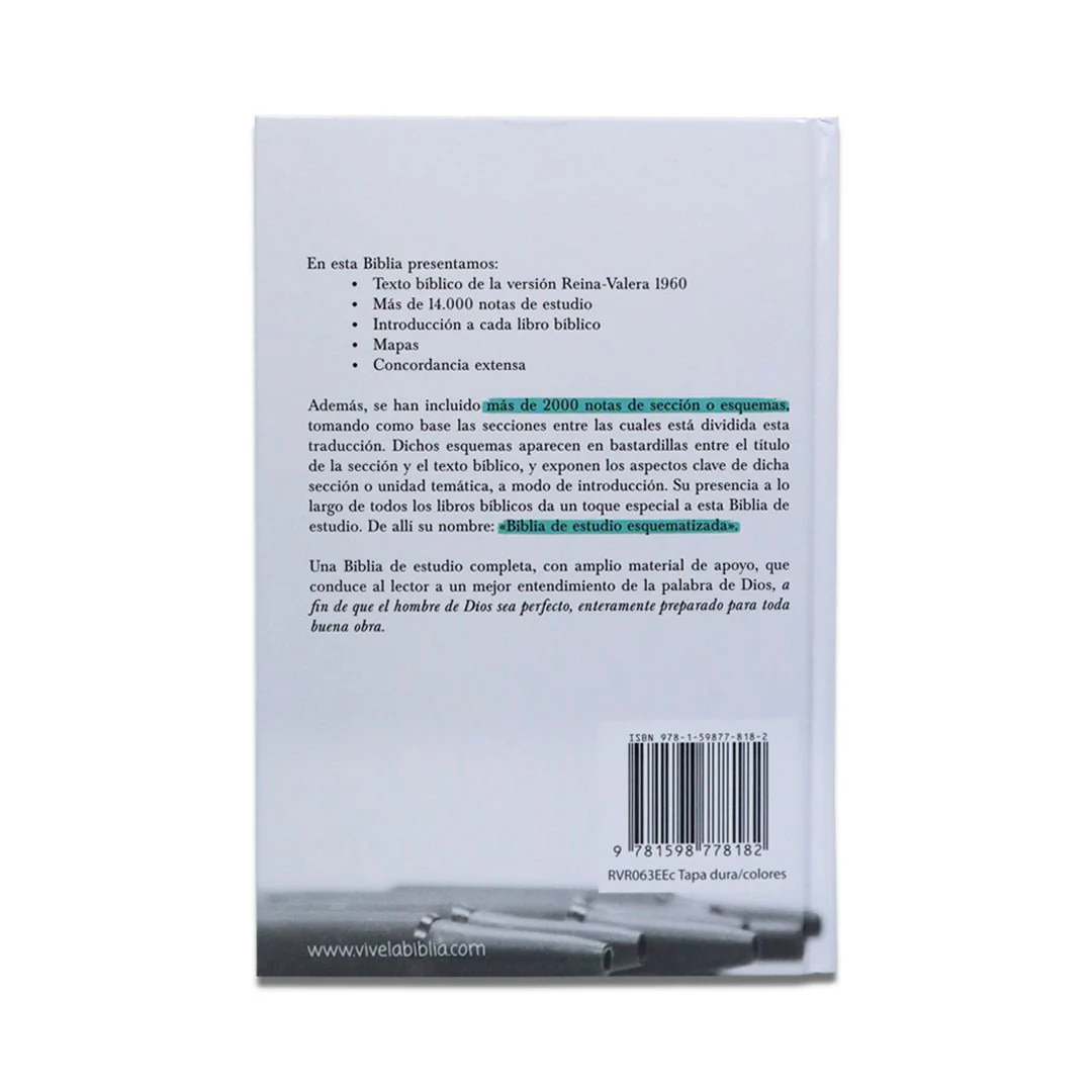 BIBLIA DE ESTUDIO RV1960 ESQUEMATIZADA TAPA DURA