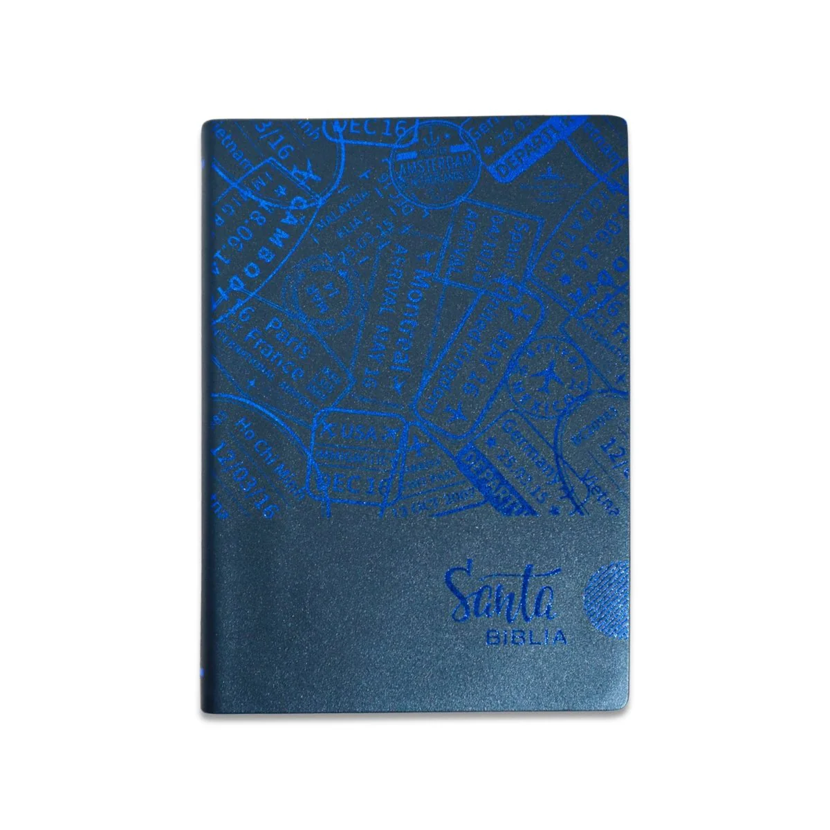 BIBLIA CHICA RVR1960 VINIL ROSA/AZUL TROQUELADA