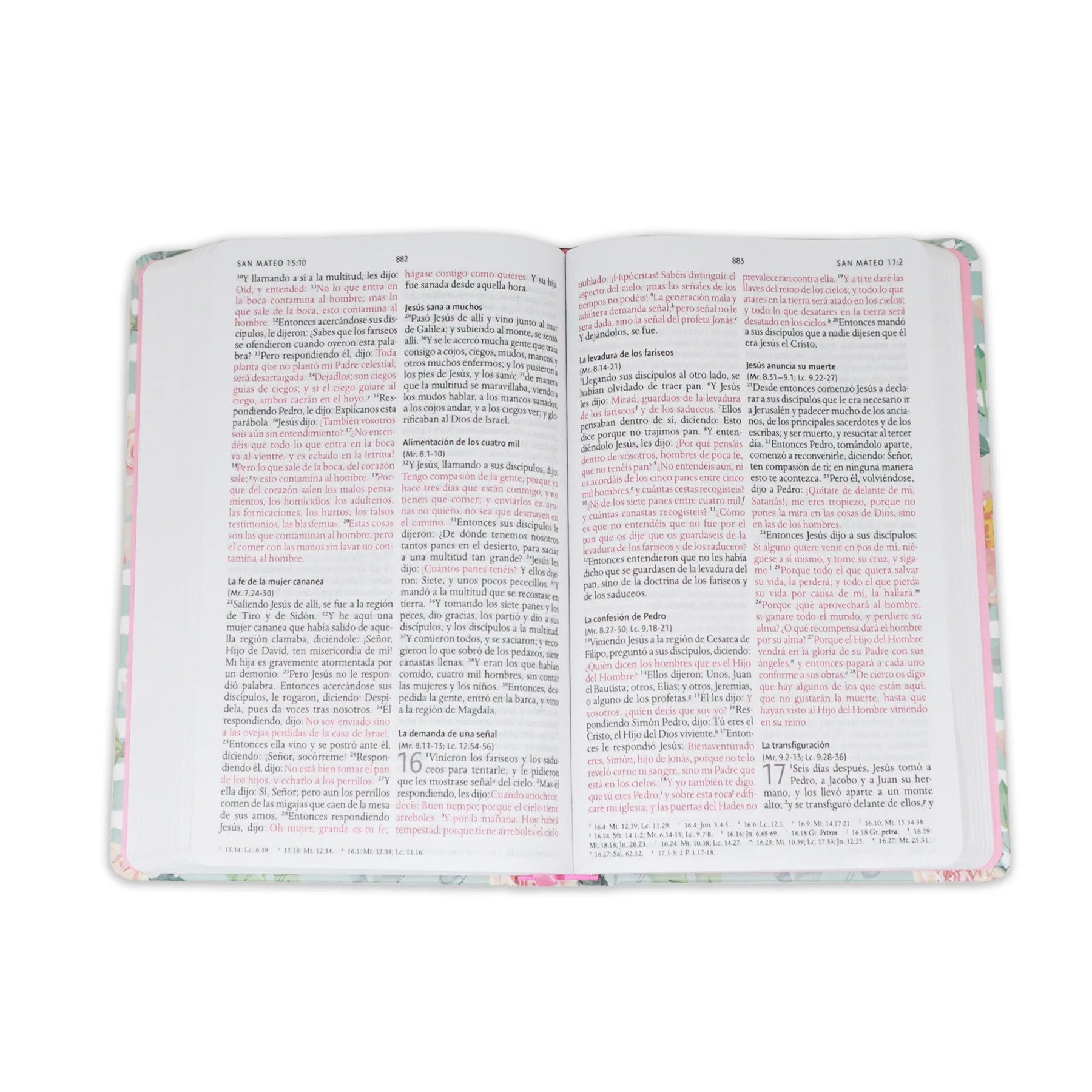 BIBLIA REINA VALERA 1960 LETRA GRANDE TAPA DURA ROSAS