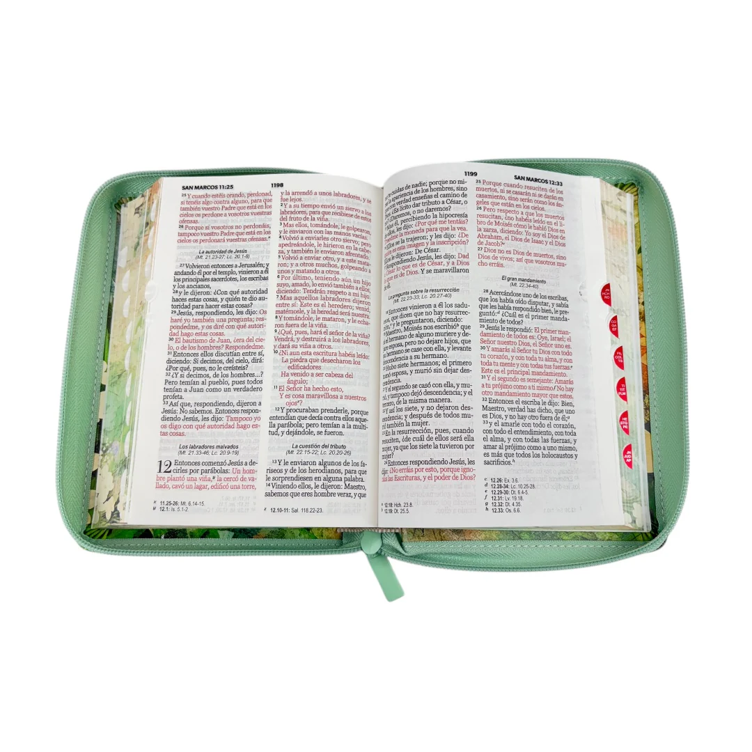 BIBLIA REINA VALERA 1960 LETRA GRANDE COMPACTA CANTO FLORAL VERDE