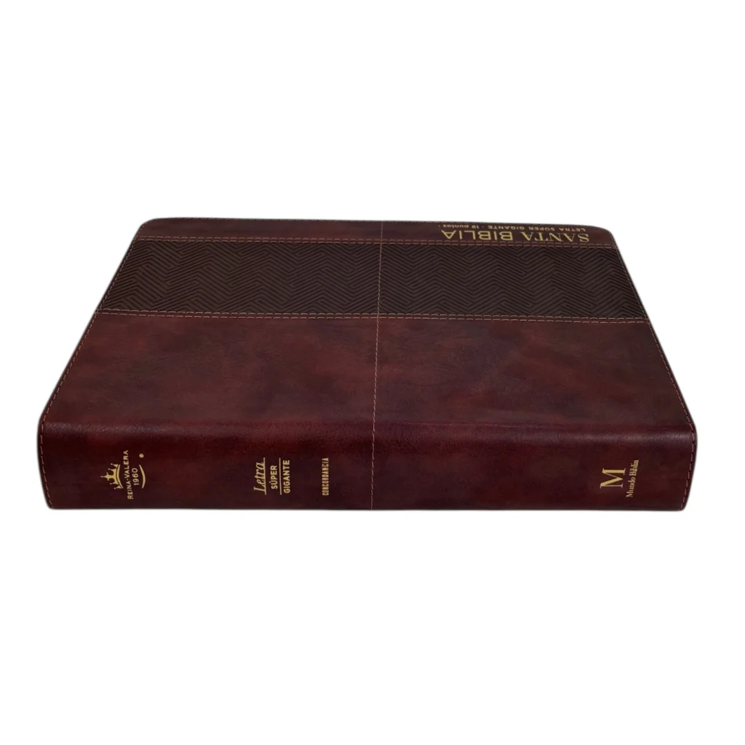 BIBLIA REINA VALERA 1960 LETRA SÚPER GIGANTE IMITACION PIEL CANTO DORADO CAFE GEO