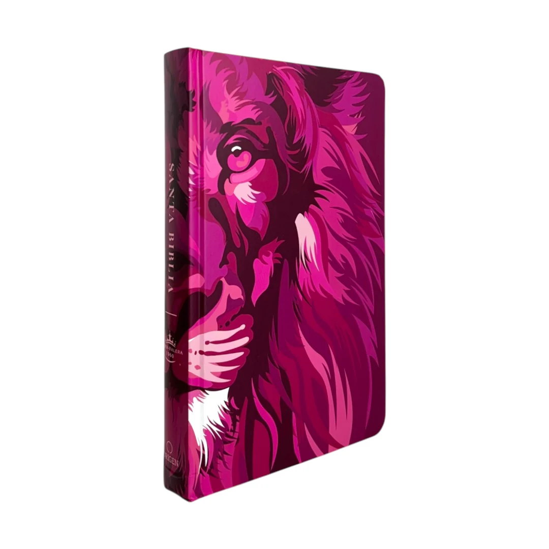 BIBLIA REINA VALERA 1960 LETRA GRANDE TAPA DURA LEON DE JUDA ROSA