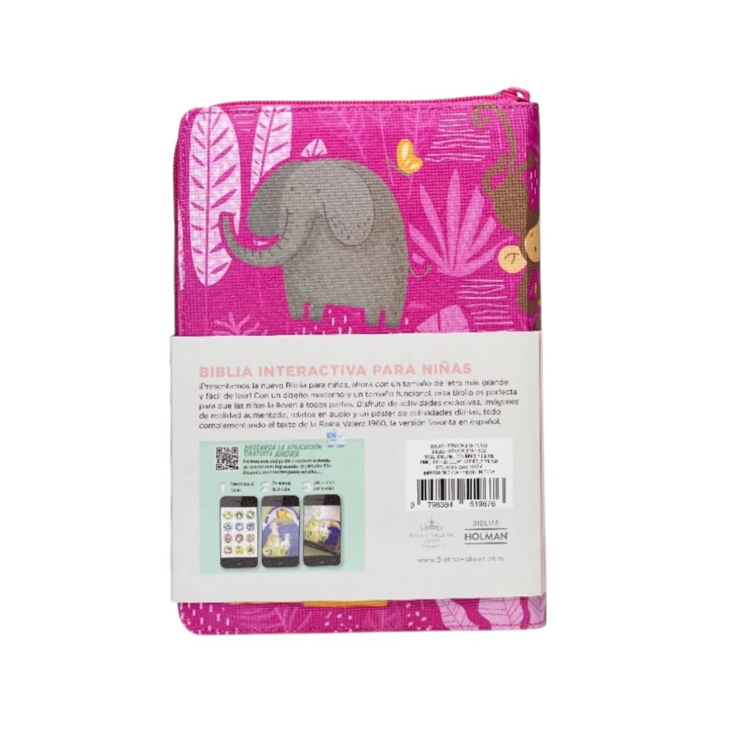 BIBLIA REINA VALERA 1960 INTERACTIVA  LETRA GRANDE C/CIERRE ROSA
