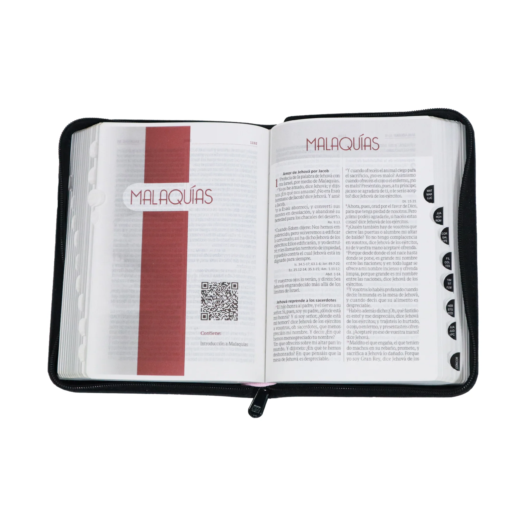 BIBLIA REINA VALERA 1960 COMPACTA IMIT PIEL NEGRO ROSA C/CIERRE INDICE