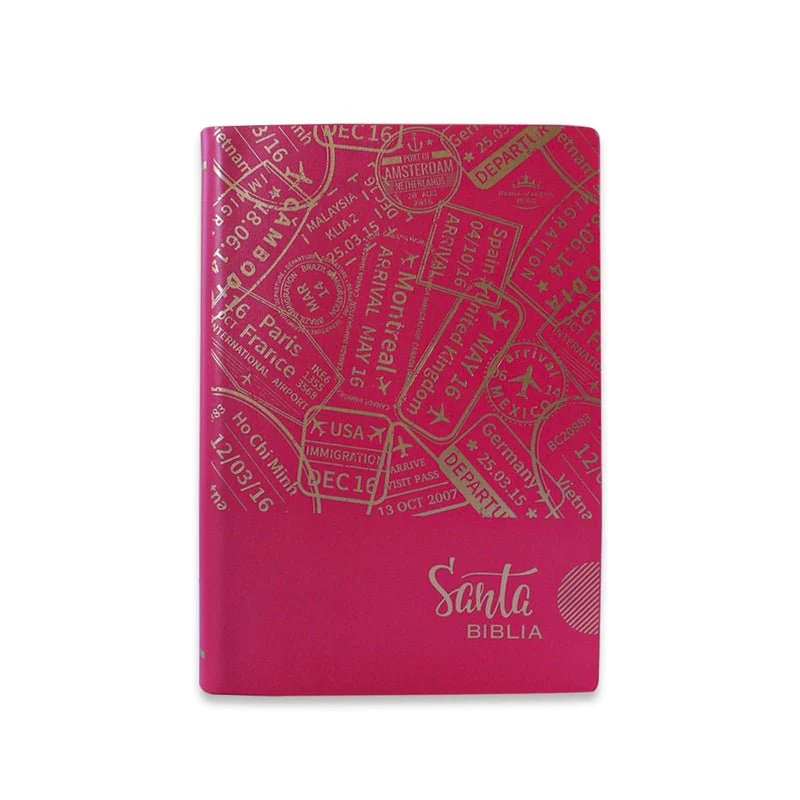 BIBLIA CHICA RVR1960 VINIL ROSA/AZUL TROQUELADA