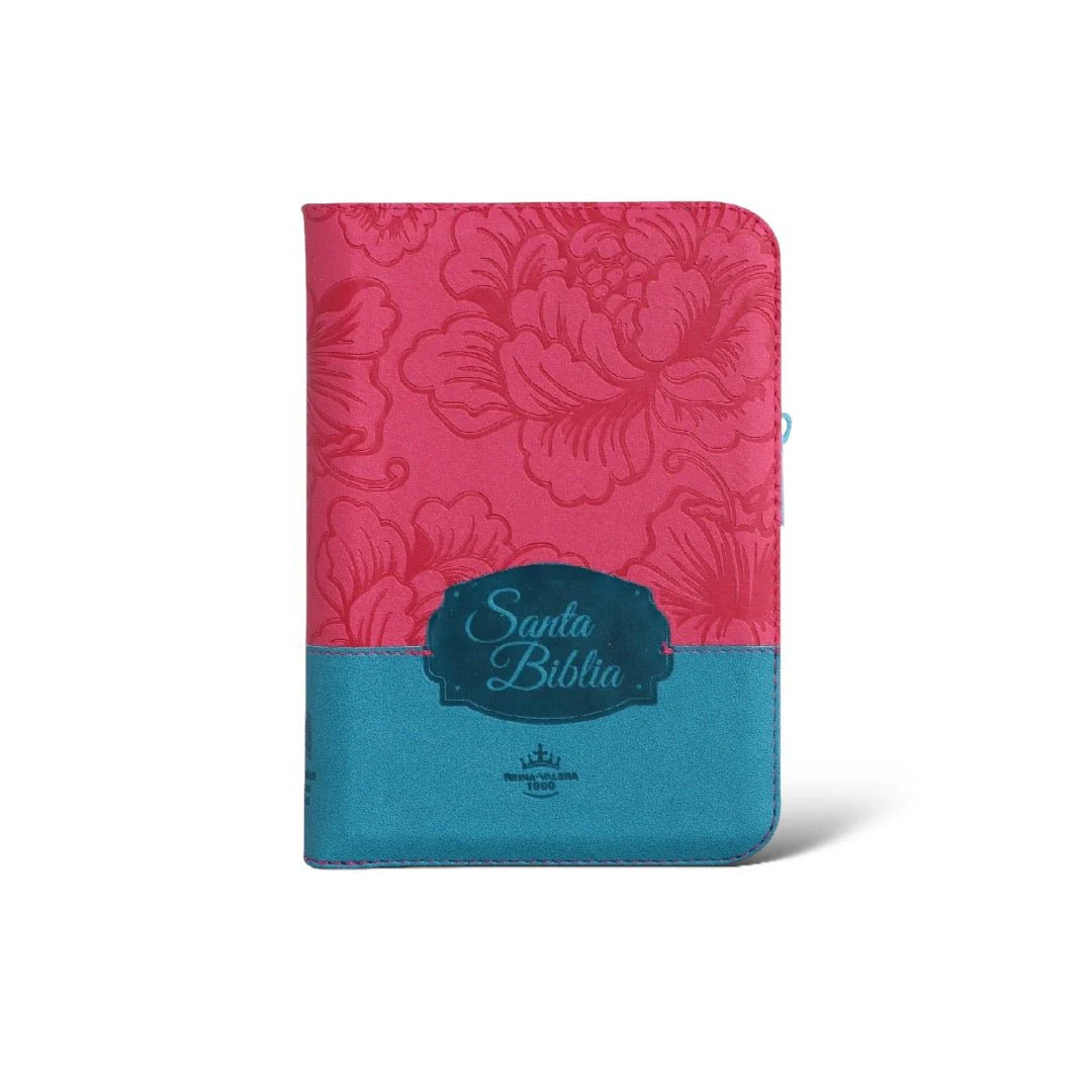 BIBLIA REINA VALERA 1960 COMPACTA FUCSIA/ AZUL C CIERRE