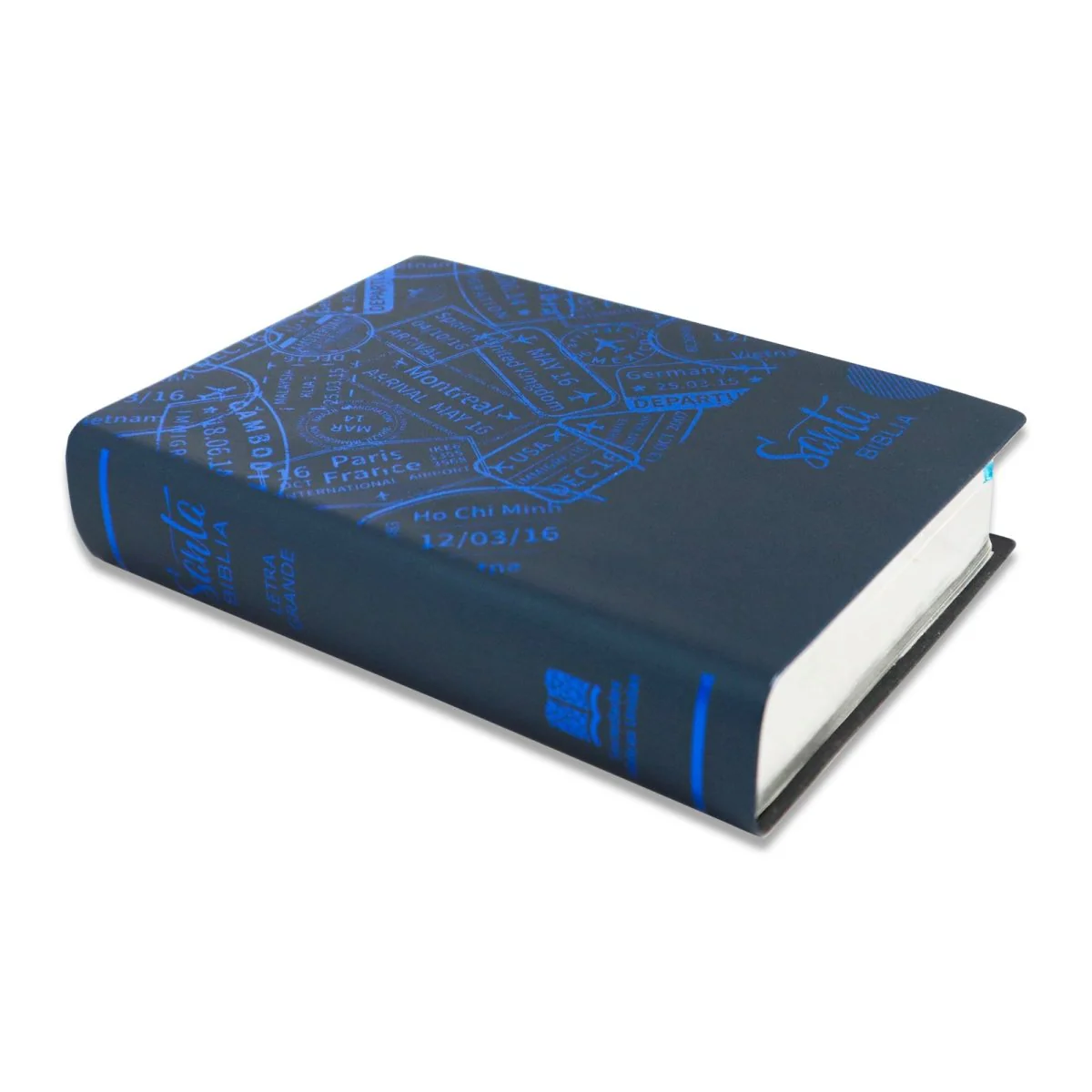 BIBLIA CHICA RVR1960 VINIL ROSA/AZUL TROQUELADA