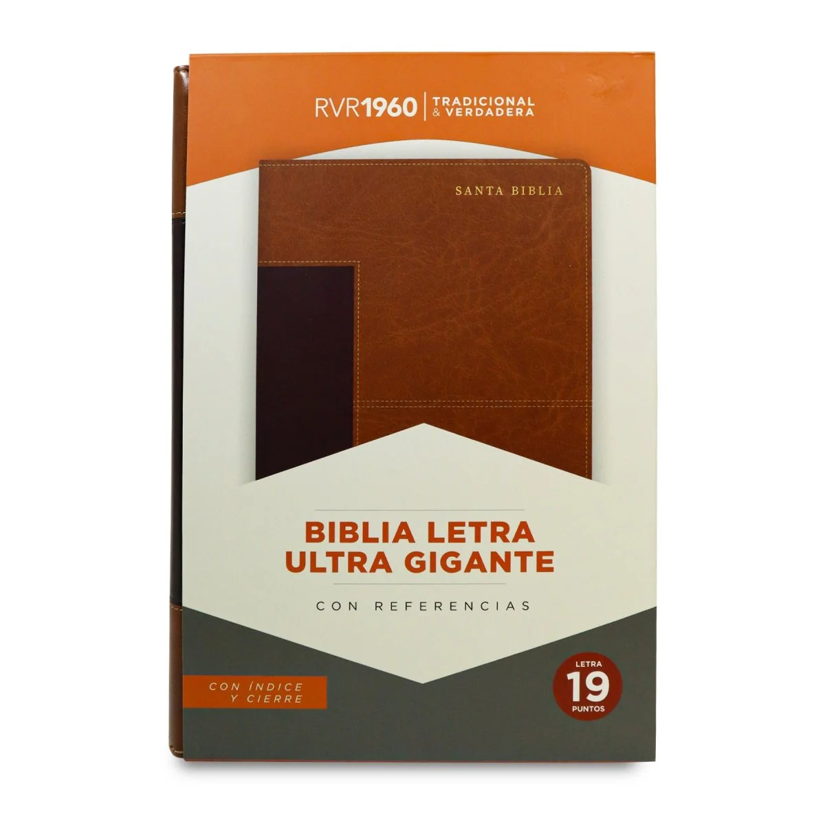 BIBLIA REINA VALERA1960 LETRA ULTRA GIGANTE CAOBA/ MARRON INDICE CIERRE