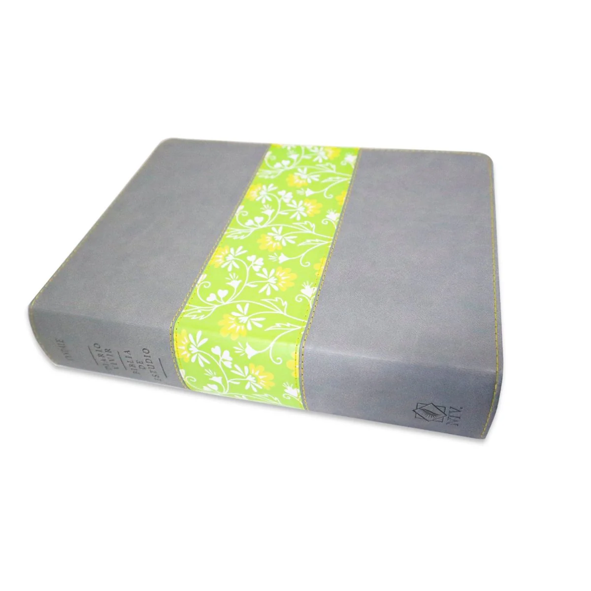 BIBLIA DE ESTUDIO NTV  DIARIO VIVIR SENTPIEL GRIS/VERDE