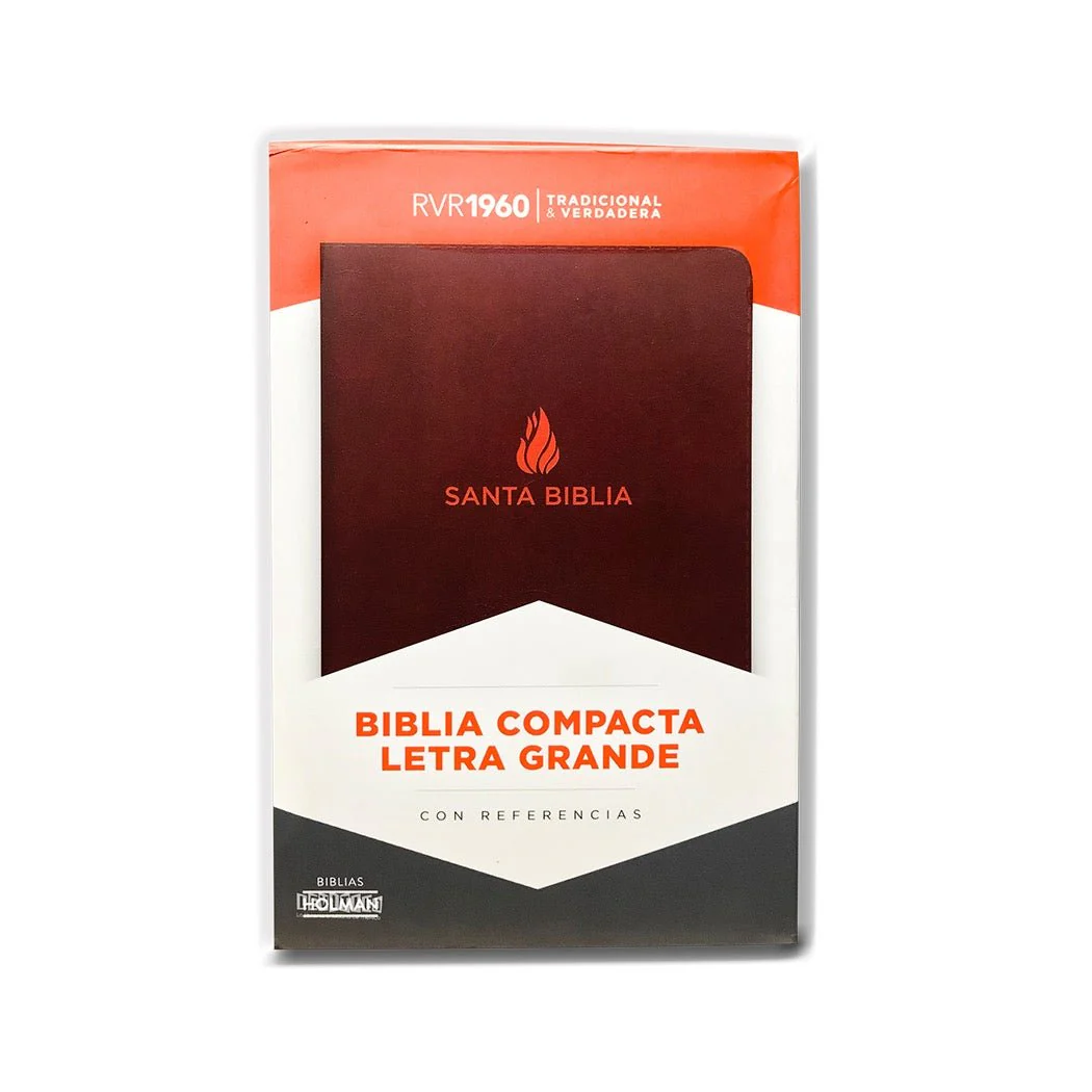 Biblia Reina Valera 1960 Compacta Letra Grande marrón, piel fabricada