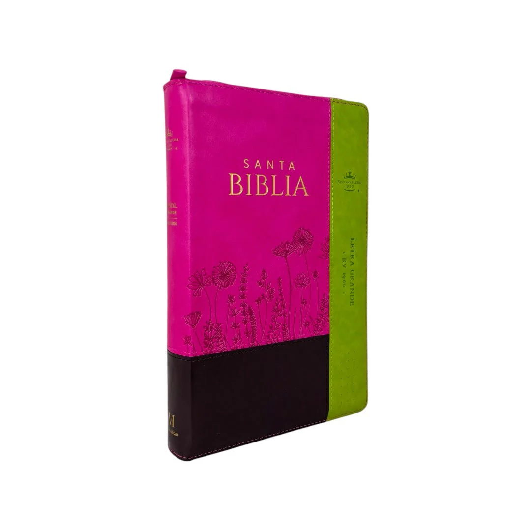 BIBLIA REINA VALERA 1960 LETRA GRANDE INSPIRACION FLORES LIMA/FUCSIA