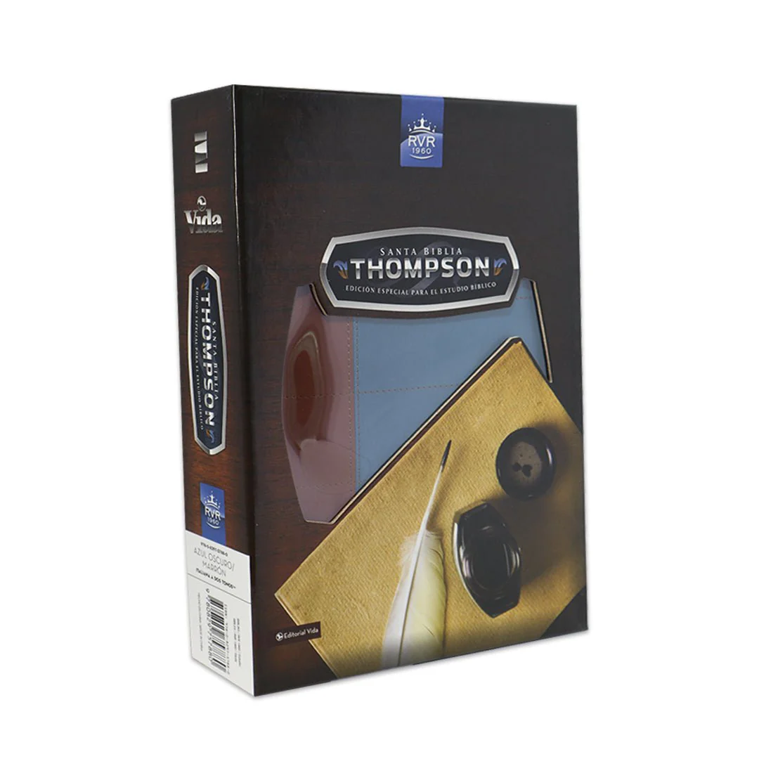 Biblia de Estudio Thompson RVR60 Azul/Marrón