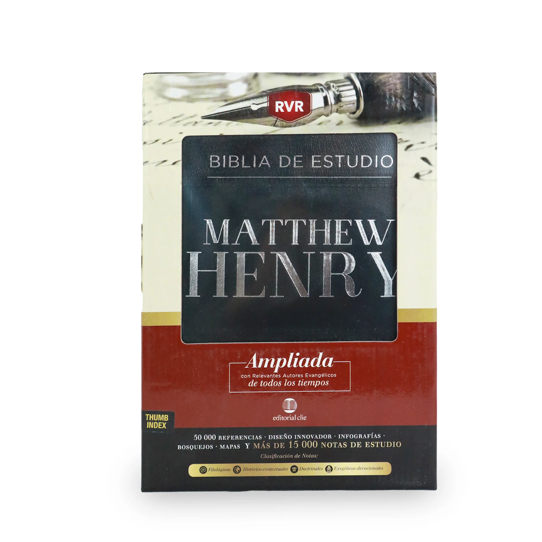 BIBLIA DE ESTUDIO MATTHEW HENRY PIEL FABRICADA NEGRO/INDICE