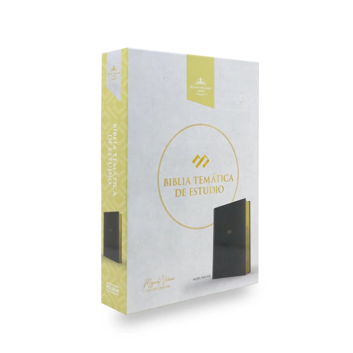 BIBLIA REINA VALERA 1960  TEMÁTICA DE ESTUDIO SÍMIL PIEL NEGRO